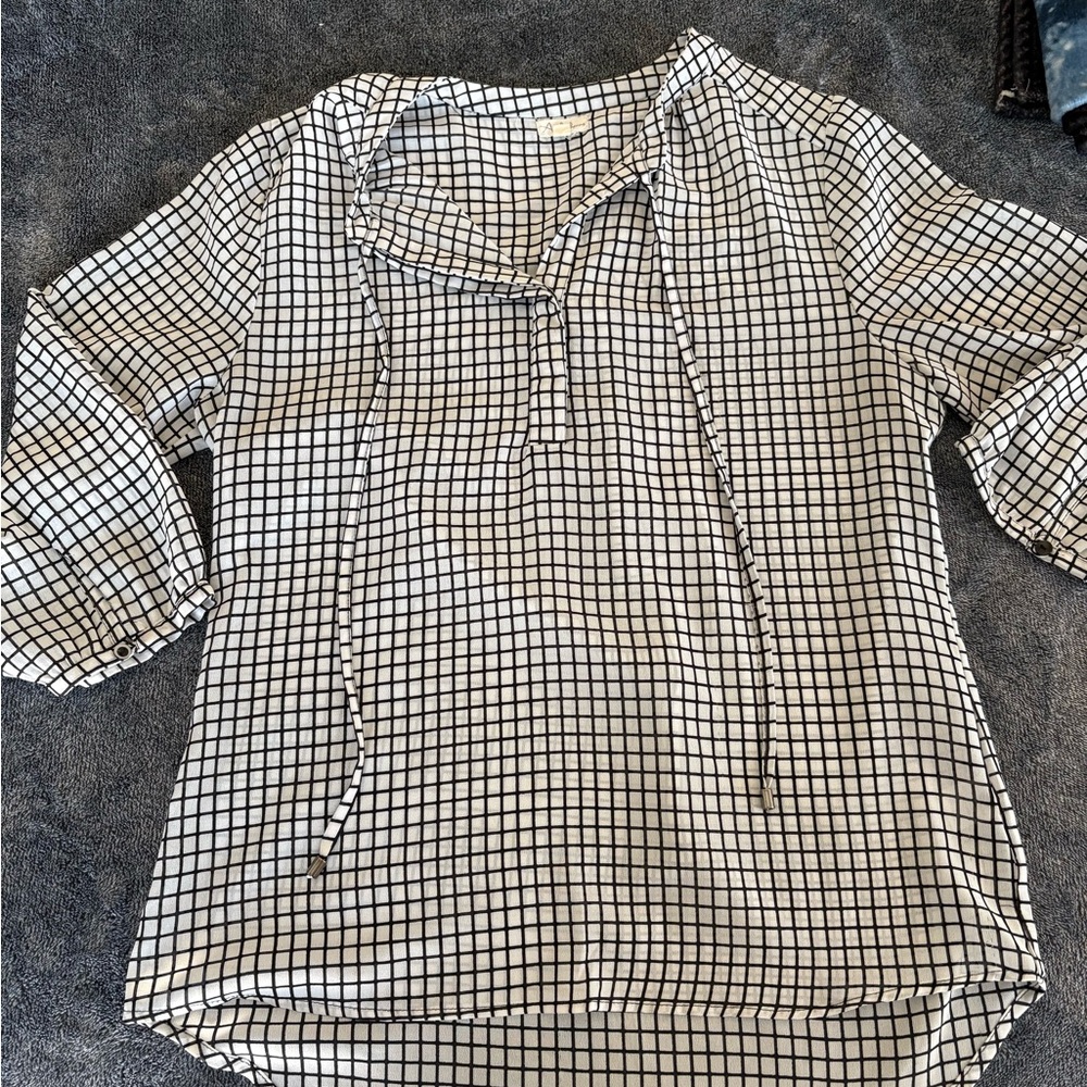 Black and White Checkered Women's Top